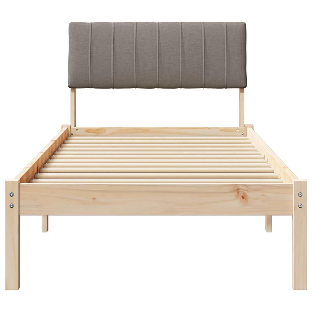 vidaXL Σκελετός Κρεβατιού Καφέ και ταμπά 75 x 190 cm Μασίφ ξύλο πεύκου