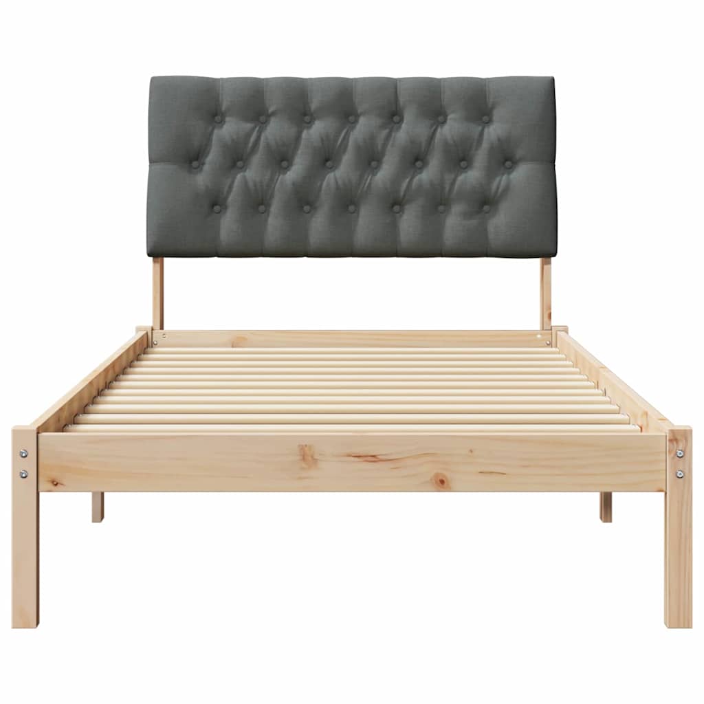 vidaXL Σκελετός Κρεβατιού με Επενδεδυμένο Κεφαλάρι Καφέ 100 x 200 cm