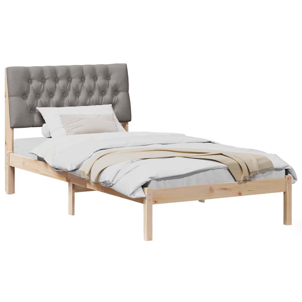 vidaXL Σκελετός Κρεβατιού με Επενδεδυμένο Κεφαλάρι Καφέ 100 x 200 cm