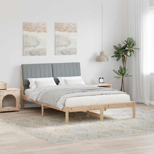 vidaXL Σκελετός Κρεβατιού Καφέ 135 x 190 cm Στερεά ξυλεία πεύκου