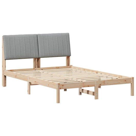 vidaXL Σκελετός Κρεβατιού Καφέ 135 x 190 cm Στερεά ξυλεία πεύκου