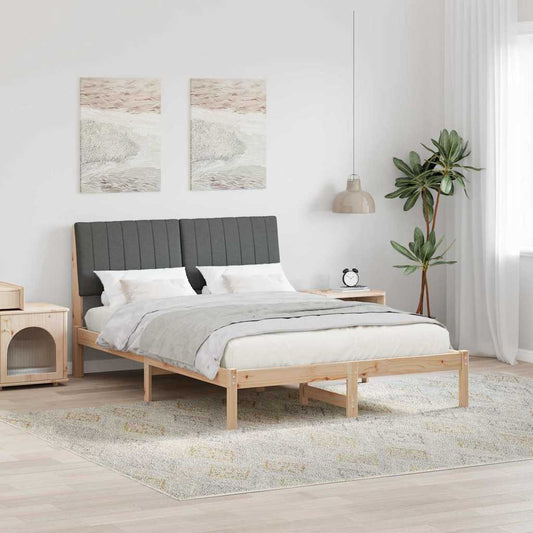 vidaXL Σκελετός Κρεβατιού Καφέ 135 x 190 cm Στερεά ξυλεία πεύκου