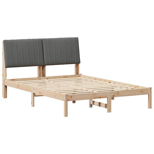 vidaXL Σκελετός Κρεβατιού Καφέ 135 x 190 cm Στερεά ξυλεία πεύκου