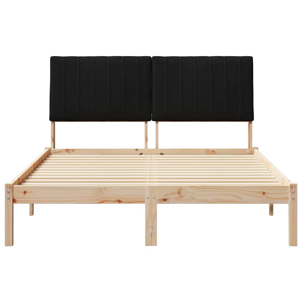 vidaXL Σκελετός Κρεβατιού Καφέ 135 x 190 cm Στερεά ξυλεία πεύκου