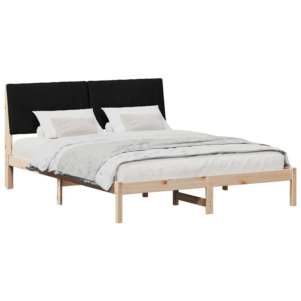 vidaXL Σκελετός Κρεβατιού Καφέ 135 x 190 cm Στερεά ξυλεία πεύκου