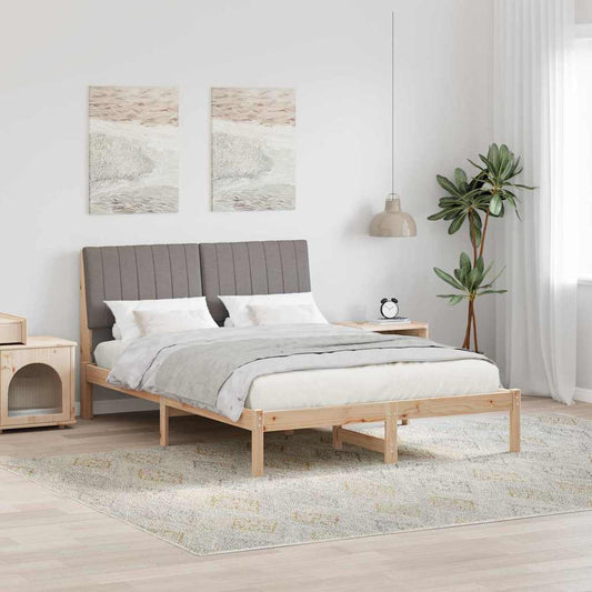 vidaXL Σκελετός Κρεβατιού Καφέ 135 x 190 cm Στερεά ξυλεία πεύκου