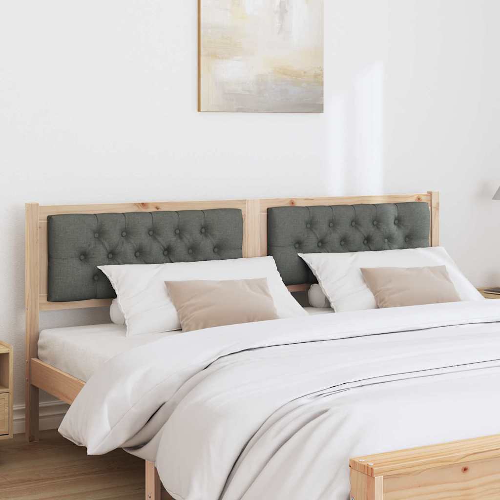 vidaXL Κεφαλάρι Άλλο Καφέ και σκούρο γκρι 160 cm Μασίφ ξύλο πεύκου