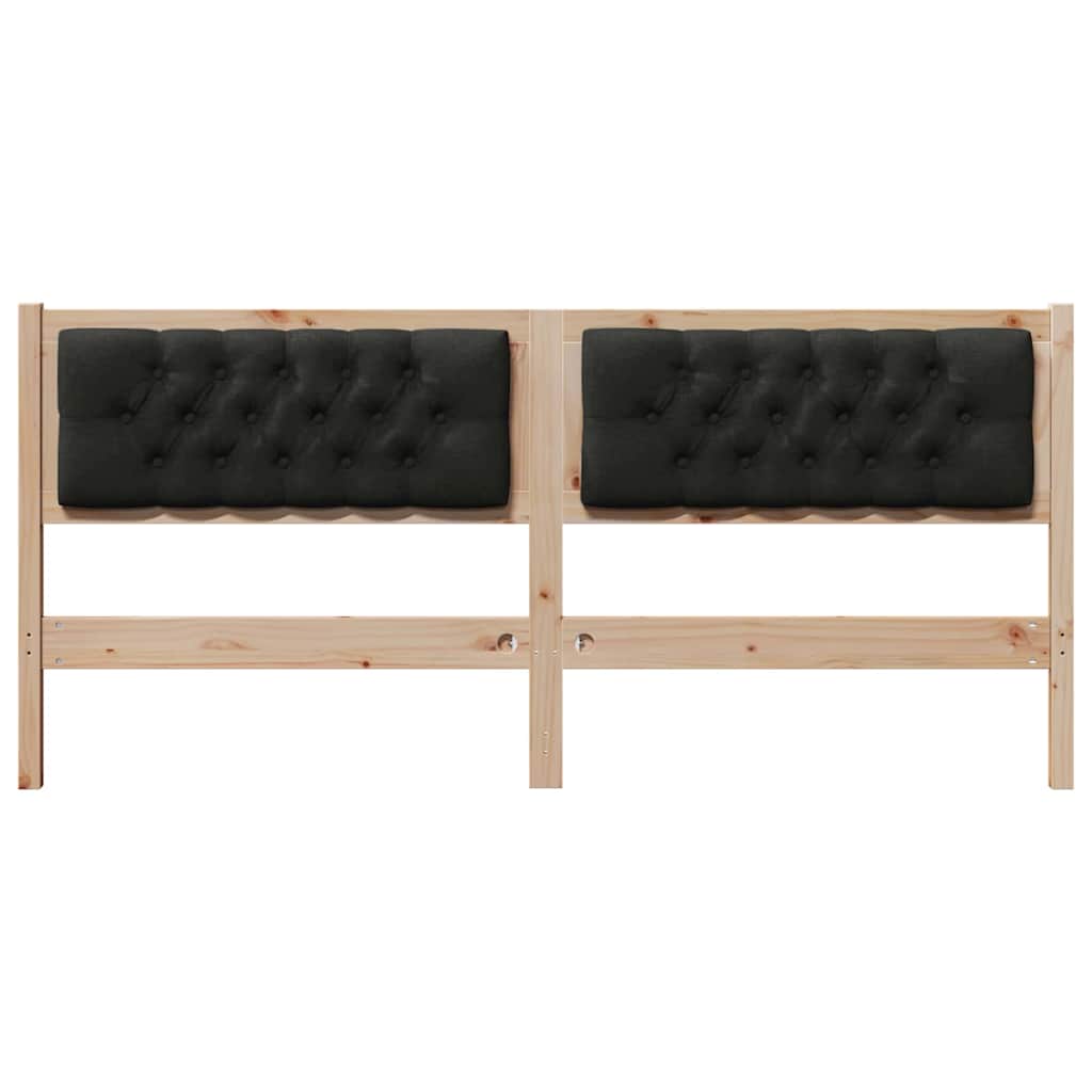 vidaXL Κεφαλάρι Άλλο Καφέ και μαύρο 160 cm Μασίφ ξύλο πεύκου