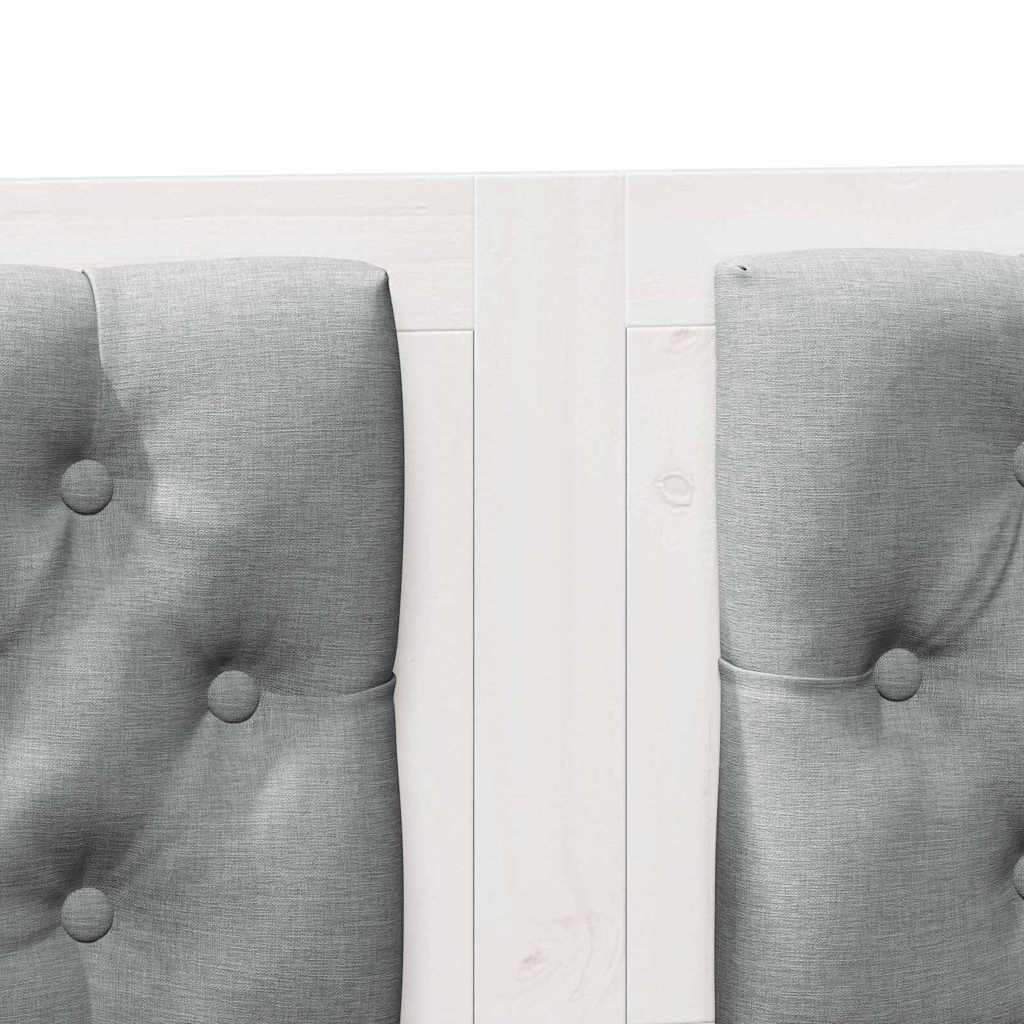 vidaXL Κεφαλάρι Άλλο Λευκό και ανοιχτό γκρι 160 cm Μασίφ ξύλο πεύκου