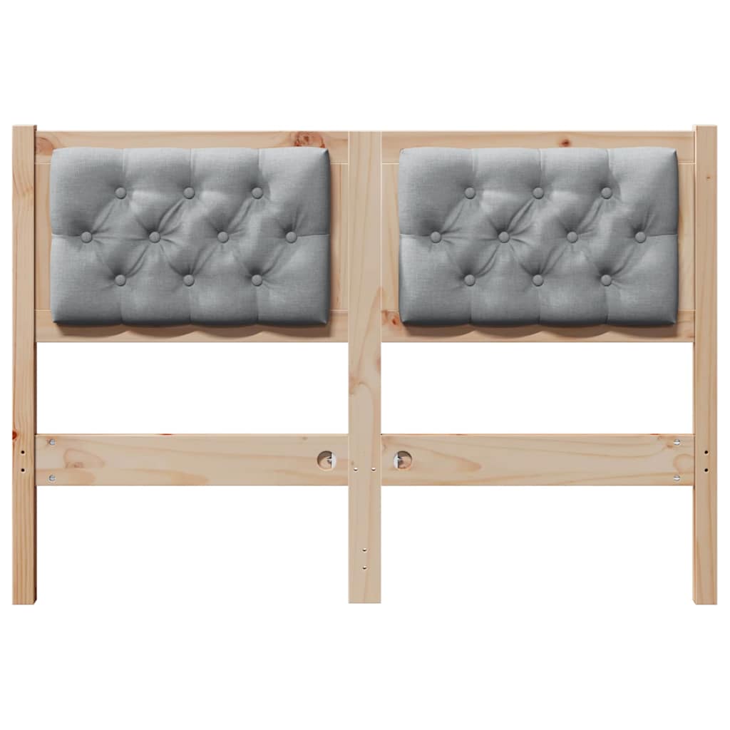 vidaXL Κεφαλάρι Άλλο Καφέ και ανοιχτό γκρι 135 cm Μασίφ ξύλο πεύκου