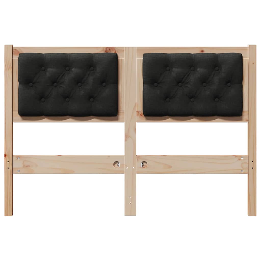 vidaXL Κεφαλάρι Άλλο Καφέ και μαύρο 120 cm Μασίφ ξύλο πεύκου