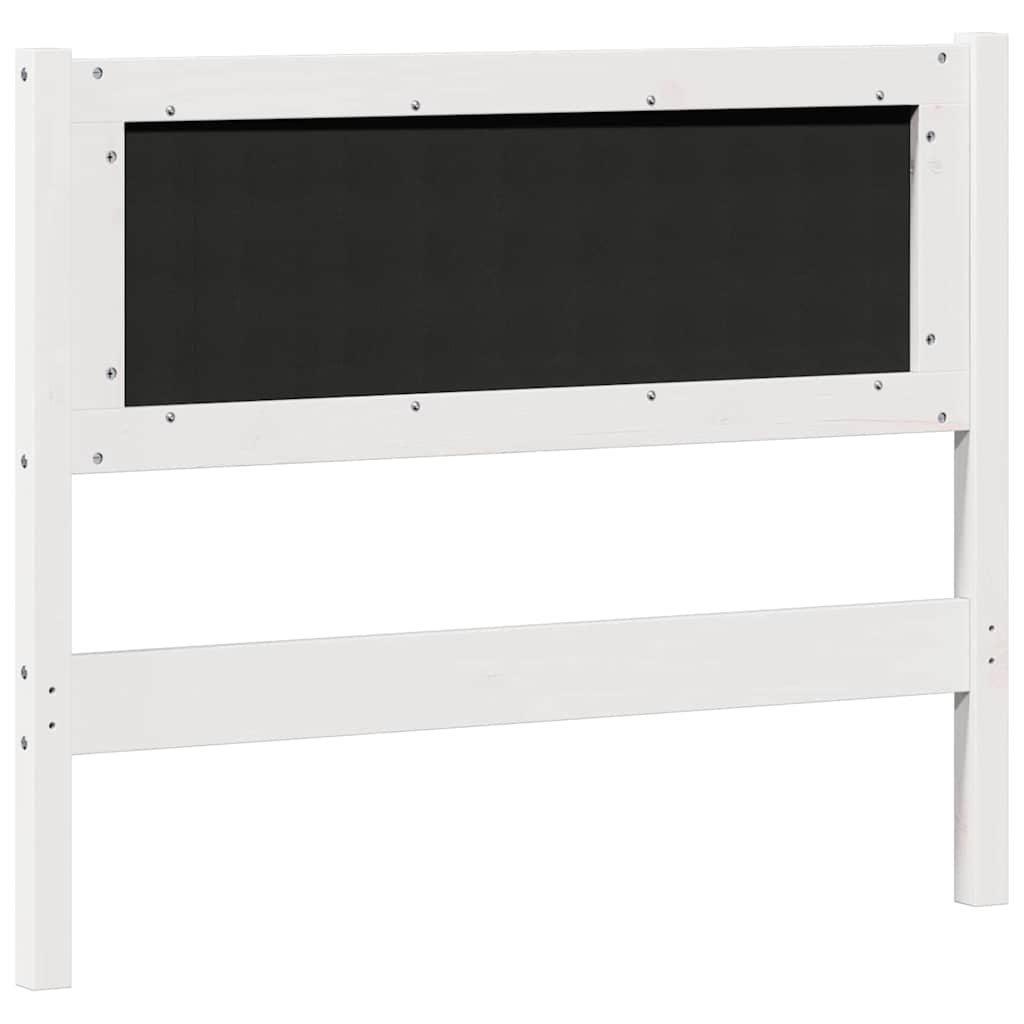 vidaXL Κεφαλάρι Άλλο Λευκό και ανοιχτό γκρι 100 cm Μασίφ ξύλο πεύκου