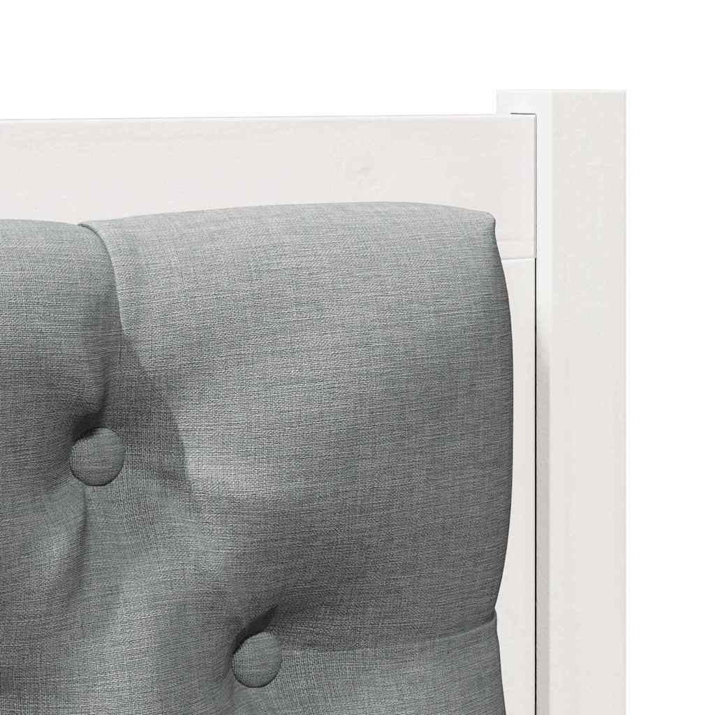 vidaXL Κεφαλάρι Άλλο Λευκό και ανοιχτό γκρι 90 cm Μασίφ ξύλο πεύκου