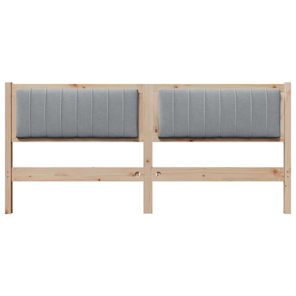 vidaXL Ταπετσαρισμένο κεφαλάρι Καφέ 180 cm Στερεά ξυλεία πεύκου