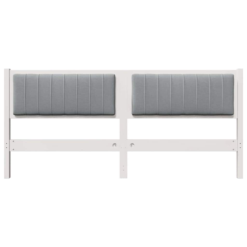 vidaXL Ταπετσαρισμένο κεφαλάρι Λευκό 180 cm Στερεά ξυλεία πεύκου