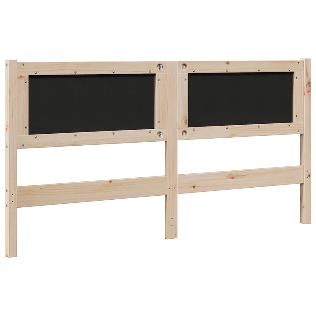 vidaXL Ταπετσαρισμένο κεφαλάρι Καφέ 160 cm Στερεά ξυλεία πεύκου