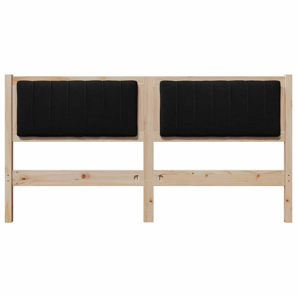 vidaXL Ταπετσαρισμένο κεφαλάρι Καφέ 150 cm Στερεά ξυλεία πεύκου