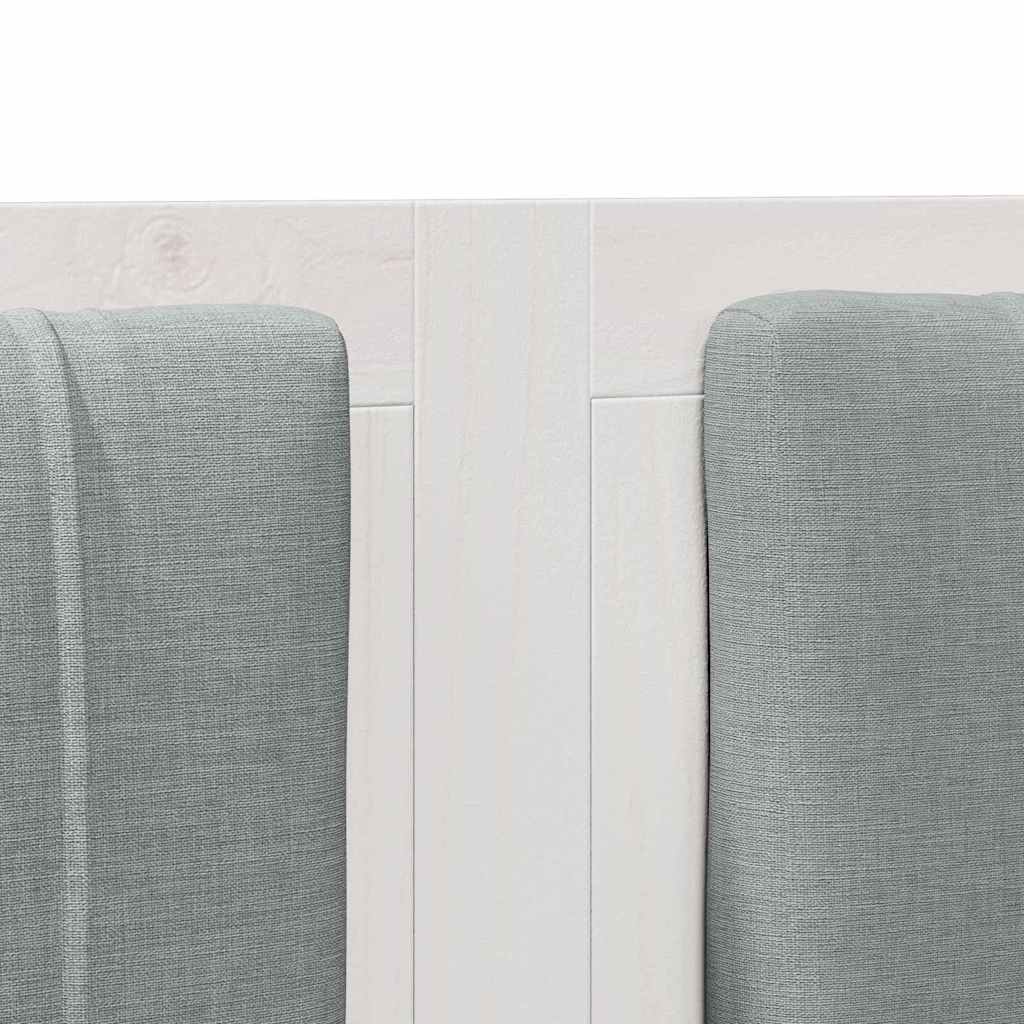 vidaXL Ταπετσαρισμένο κεφαλάρι Λευκό 150 cm Στερεά ξυλεία πεύκου