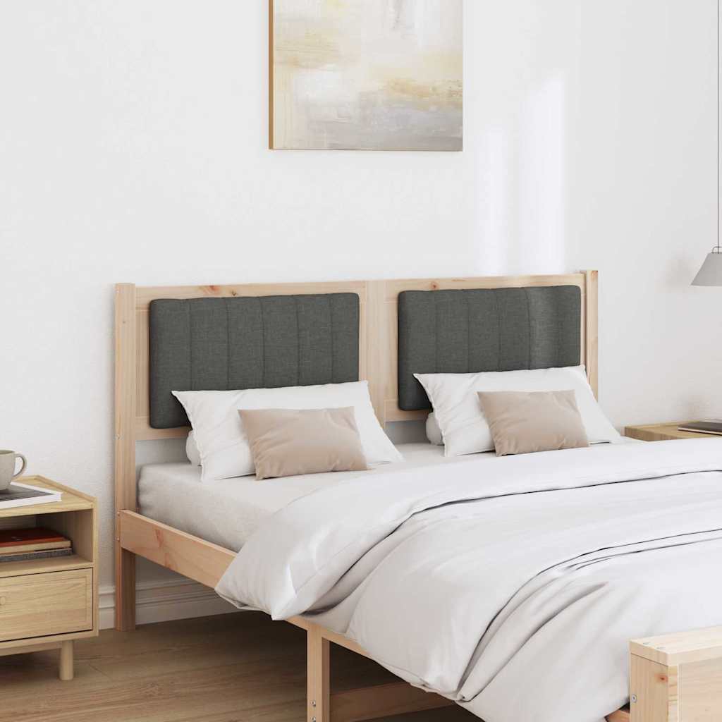 vidaXL Ταπετσαρισμένο κεφαλάρι Καφέ 140 cm Στερεά ξυλεία πεύκου