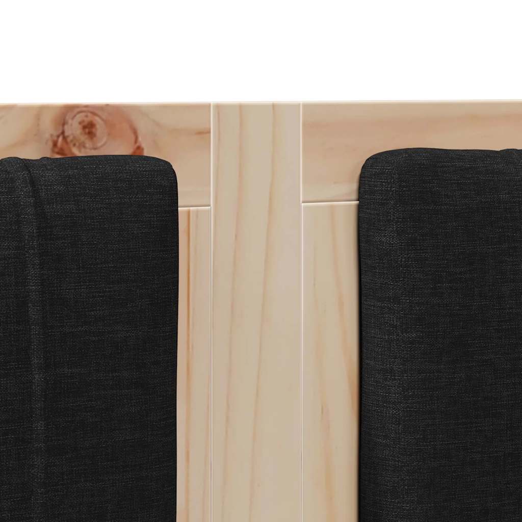 vidaXL Ταπετσαρισμένο κεφαλάρι Καφέ 140 cm Στερεά ξυλεία πεύκου