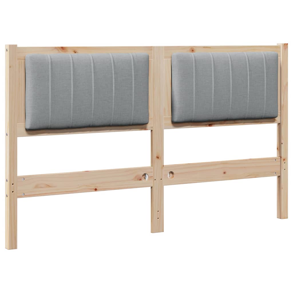 vidaXL Ταπετσαρισμένο κεφαλάρι Καφέ 135 cm Στερεά ξυλεία πεύκου