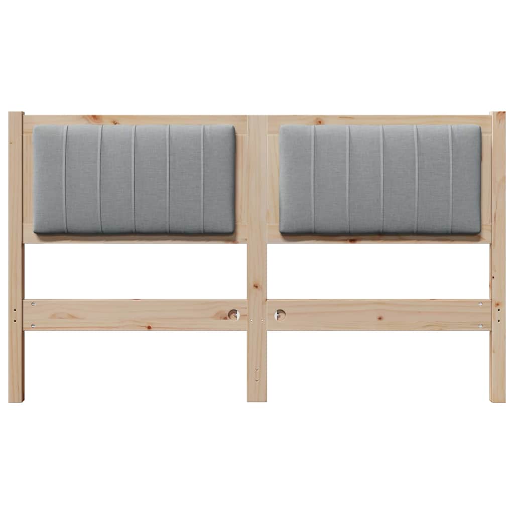 vidaXL Ταπετσαρισμένο κεφαλάρι Καφέ 135 cm Στερεά ξυλεία πεύκου