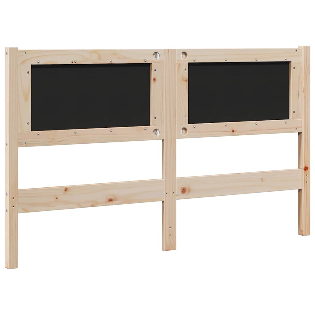 vidaXL Ταπετσαρισμένο κεφαλάρι Καφέ 135 cm Στερεά ξυλεία πεύκου