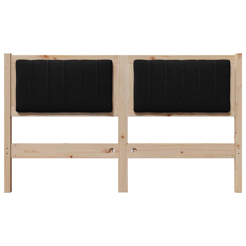 vidaXL Ταπετσαρισμένο κεφαλάρι Καφέ 135 cm Στερεά ξυλεία πεύκου