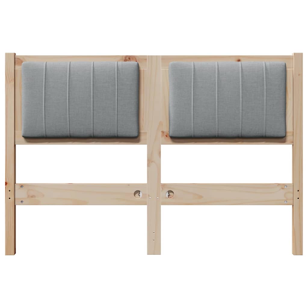 vidaXL Ταπετσαρισμένο κεφαλάρι Καφέ 120 cm Στερεά ξυλεία πεύκου