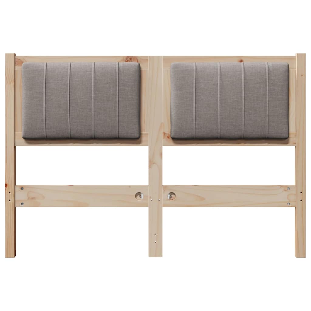 vidaXL Ταπετσαρισμένο κεφαλάρι Καφέ 120 cm Στερεά ξυλεία πεύκου