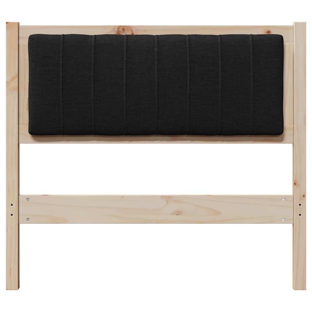 vidaXL Ταπετσαρισμένο κεφαλάρι Καφέ 90 cm Στερεά ξυλεία πεύκου