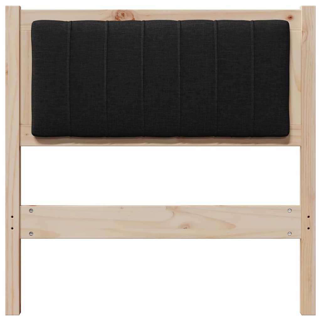 vidaXL Ταπετσαρισμένο κεφαλάρι Καφέ 80 cm Στερεά ξυλεία πεύκου