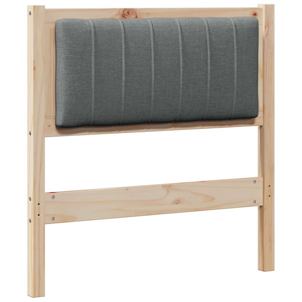 vidaXL Ταπετσαρισμένο κεφαλάρι Καφέ 75 cm Στερεά ξυλεία πεύκου