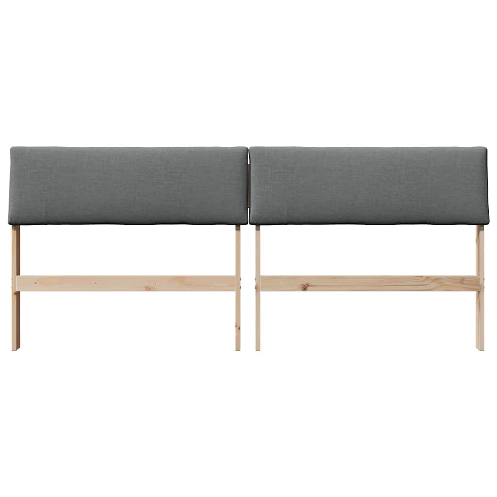 vidaXL Ταπετσαρισμένο κεφαλάρι Σκούρο Γκρι 180 cm Στερεά ξυλεία πεύκου