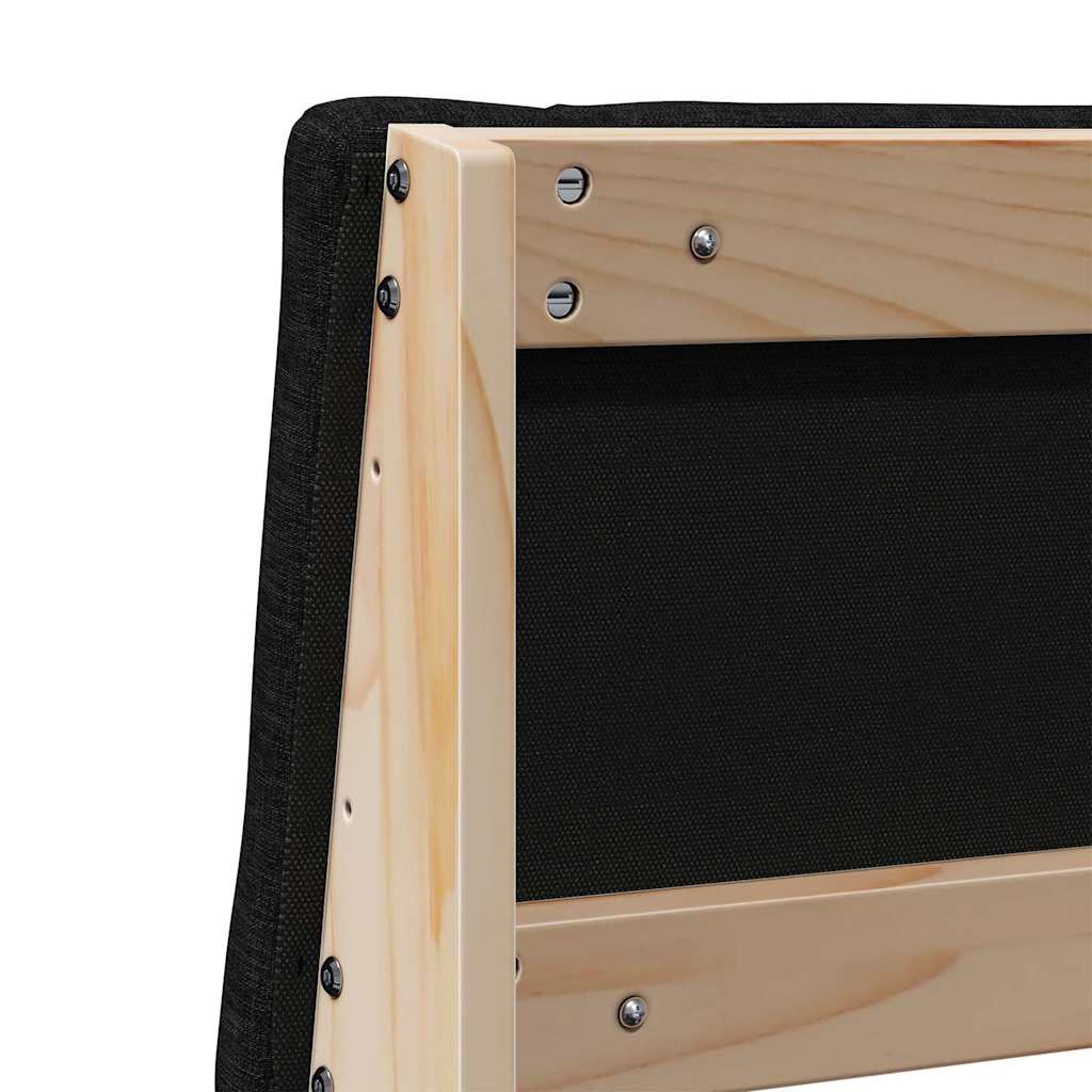 vidaXL Ταπετσαρισμένο κεφαλάρι Μαύρο 180 cm Στερεά ξυλεία πεύκου