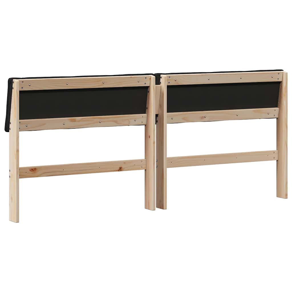 vidaXL Ταπετσαρισμένο κεφαλάρι Μαύρο 180 cm Στερεά ξυλεία πεύκου