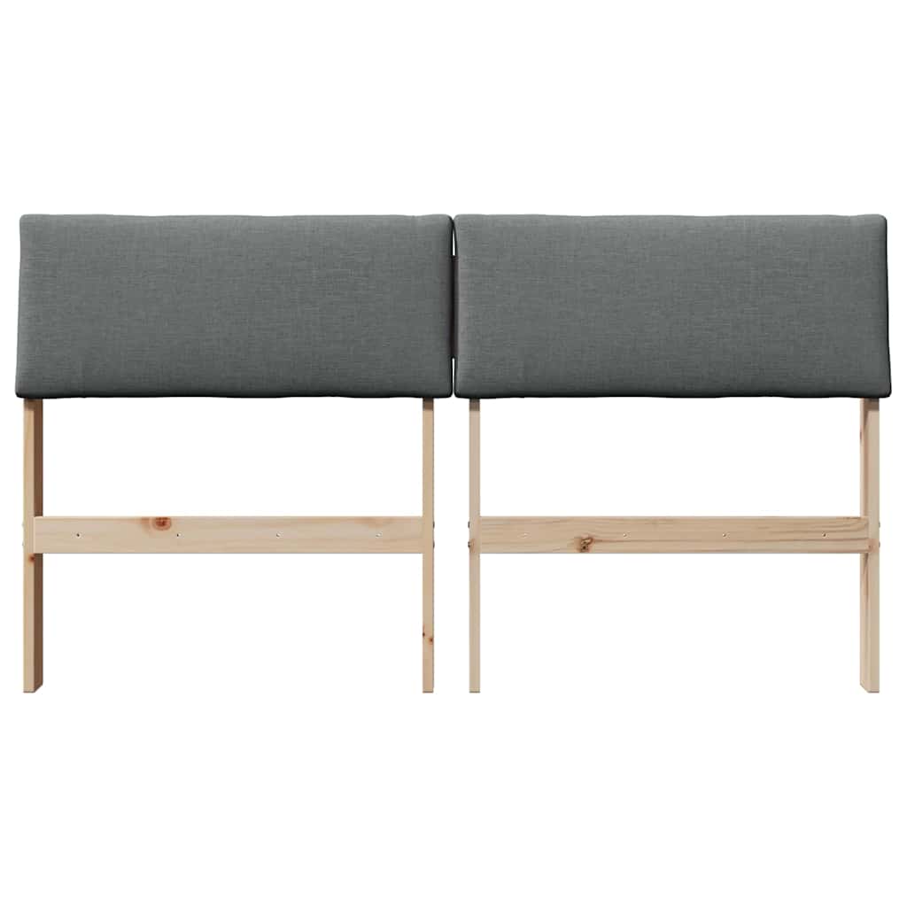 vidaXL Ταπετσαρισμένο κεφαλάρι Σκούρο Γκρι 160 cm Στερεά ξυλεία πεύκου