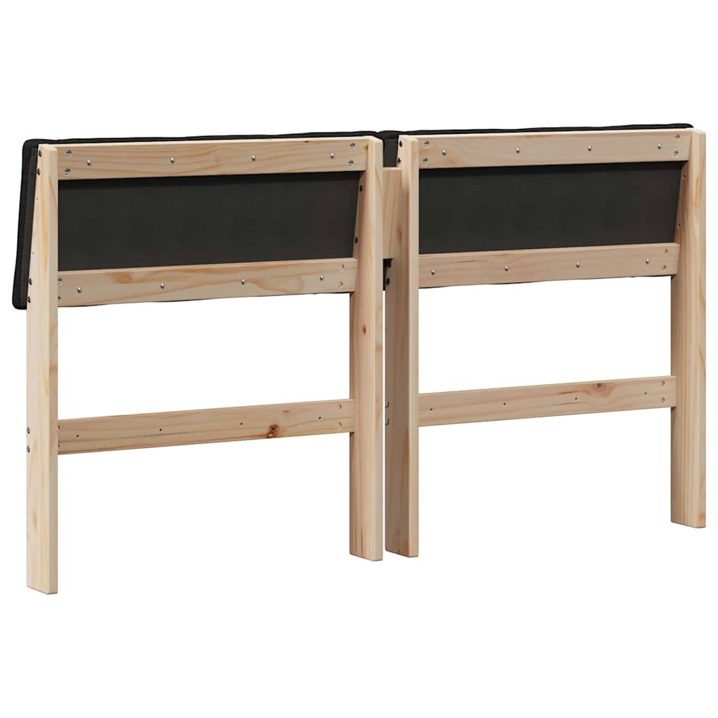 vidaXL Ταπετσαρισμένο κεφαλάρι Μαύρο 150 cm Στερεά ξυλεία πεύκου