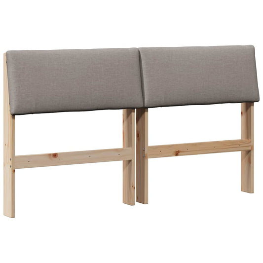 vidaXL Ταπετσαρισμένο κεφαλάρι Taupe 140 cm Στερεά ξυλεία πεύκου