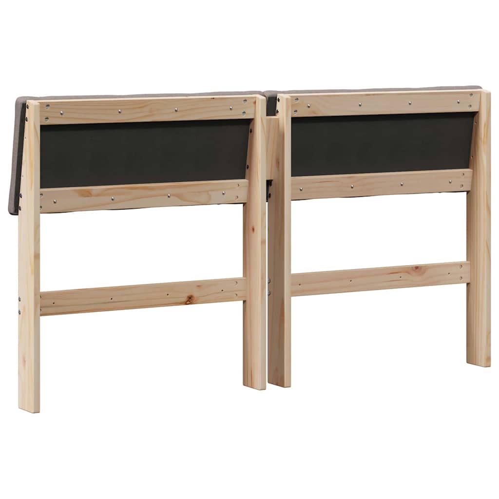 vidaXL Ταπετσαρισμένο κεφαλάρι Taupe 140 cm Στερεά ξυλεία πεύκου