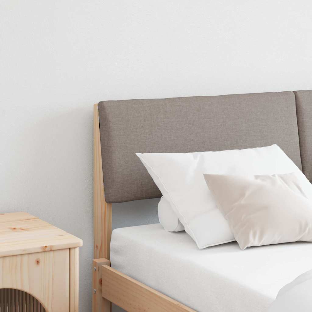 vidaXL Ταπετσαρισμένο κεφαλάρι Taupe 135 cm Στερεά ξυλεία πεύκου