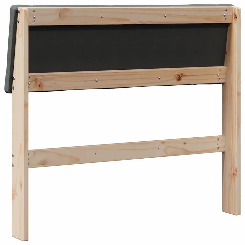 vidaXL Ταπετσαρισμένο κεφαλάρι Σκούρο Γκρι 100 cm Στερεά ξυλεία πεύκου