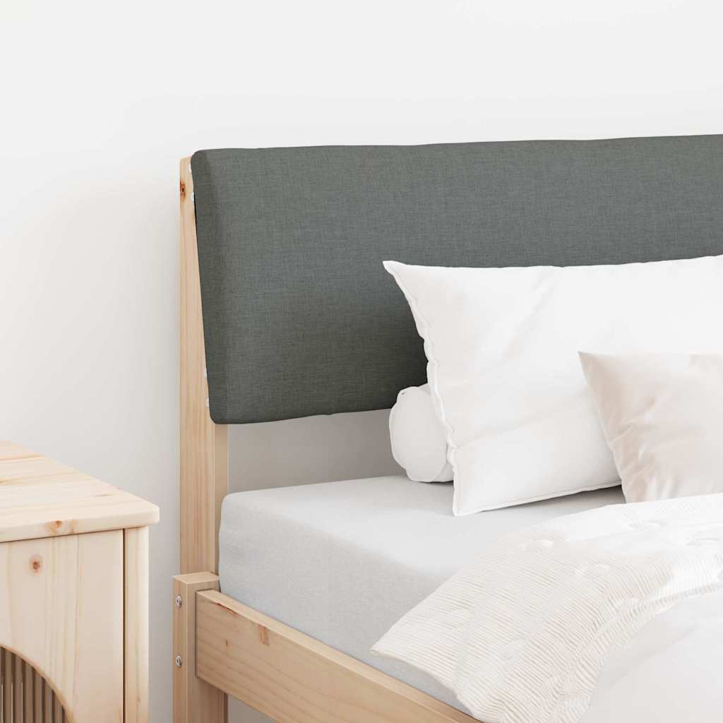 vidaXL Ταπετσαρισμένο κεφαλάρι Σκούρο Γκρι 90 cm Στερεά ξυλεία πεύκου