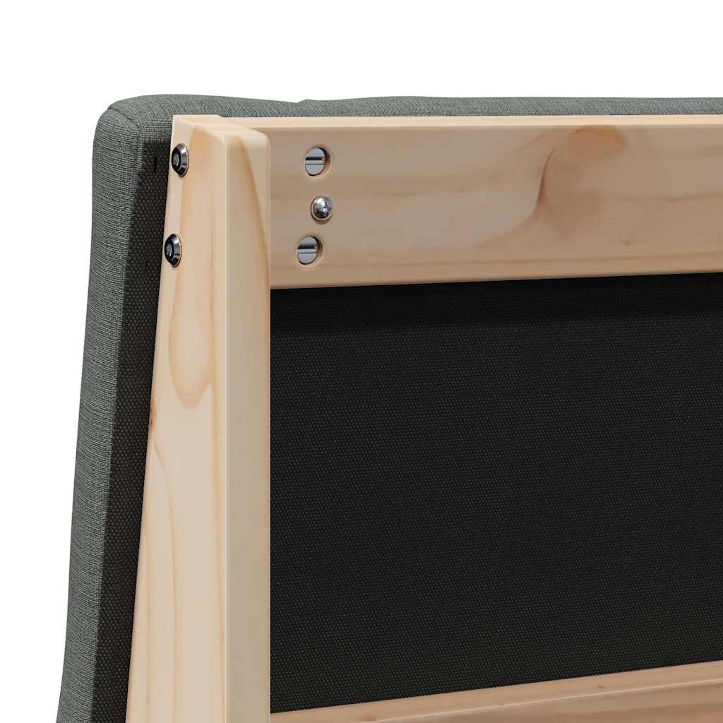 vidaXL Ταπετσαρισμένο κεφαλάρι Σκούρο Γκρι 80 cm Στερεά ξυλεία πεύκου