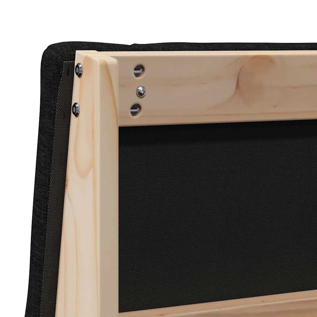 vidaXL Ταπετσαρισμένο κεφαλάρι Μαύρο 80 cm Στερεά ξυλεία πεύκου