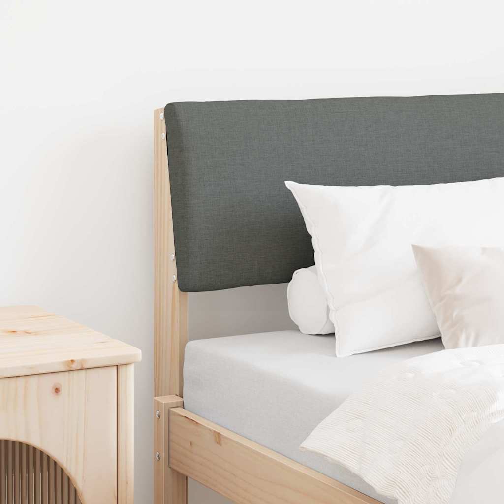 vidaXL Ταπετσαρισμένο κεφαλάρι Σκούρο Γκρι 75 cm Στερεά ξυλεία πεύκου