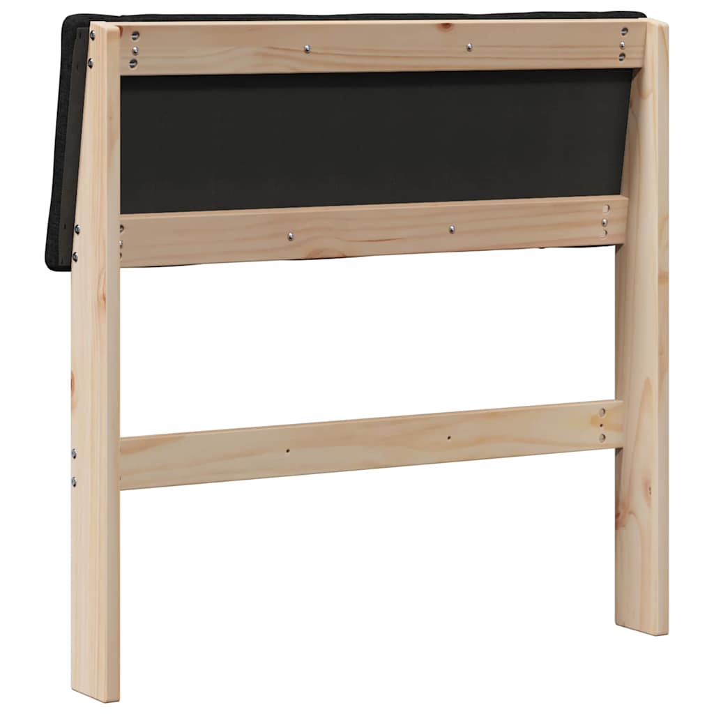 vidaXL Ταπετσαρισμένο κεφαλάρι Μαύρο 75 cm Στερεά ξυλεία πεύκου