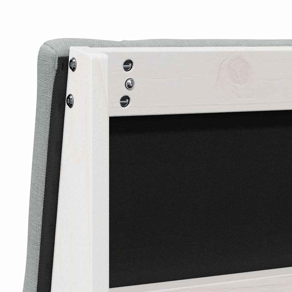 vidaXL Ταπετσαρισμένο κεφαλάρι Ανοιχτό γκρι 75 cm Στερεά ξυλεία πεύκου