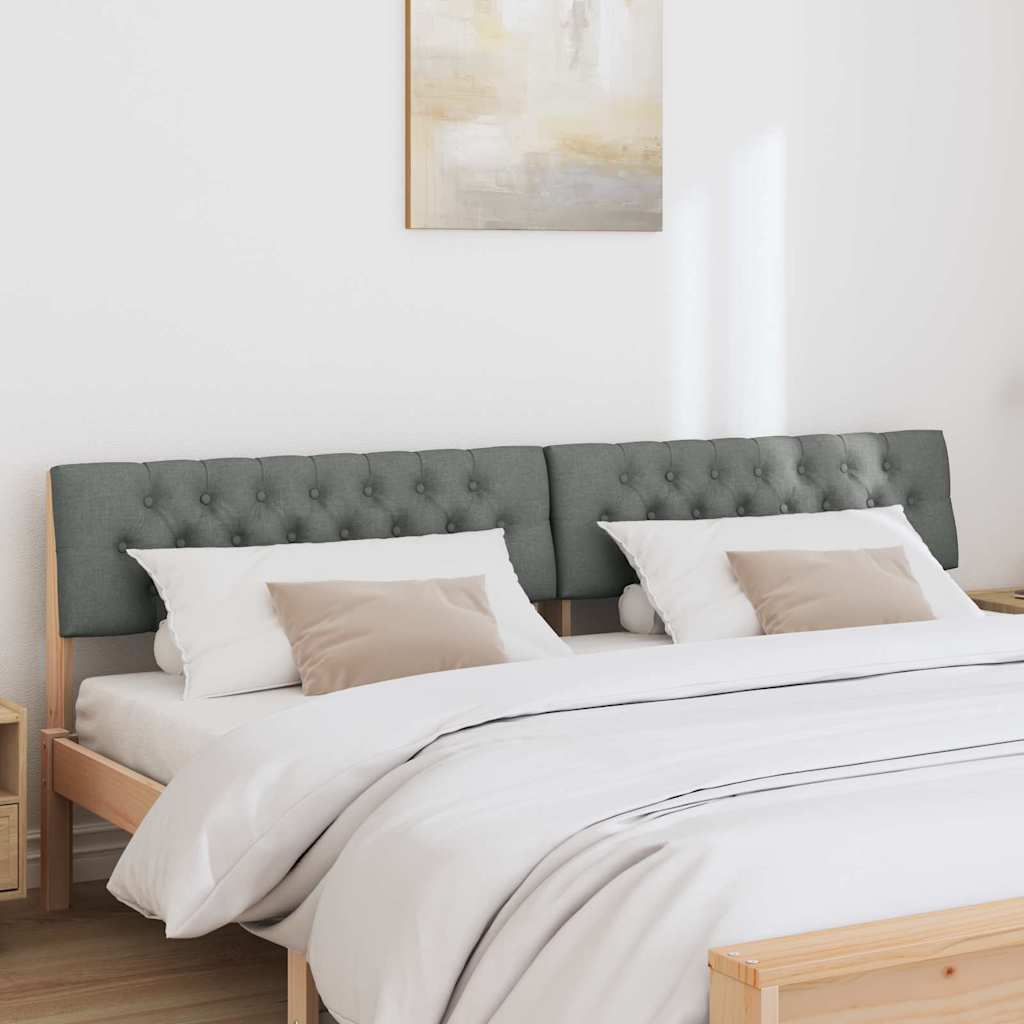 vidaXL Ταπετσαρισμένο κεφαλάρι Σκούρο Γκρι 200 cm Στερεά ξυλεία πεύκου