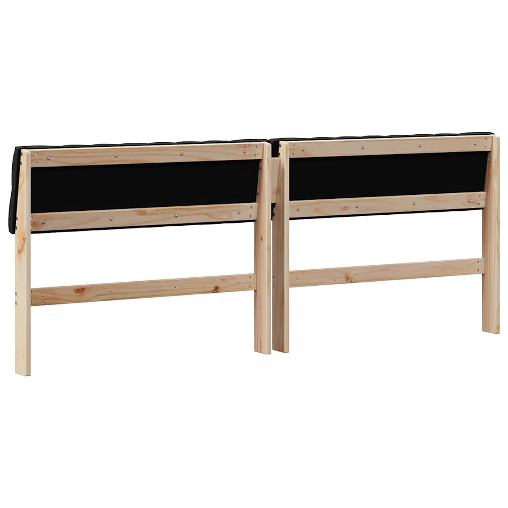 vidaXL Ταπετσαρισμένο κεφαλάρι Μαύρο 200 cm Στερεά ξυλεία πεύκου